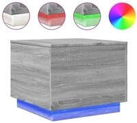 vidaXL Couchtisch NA Couchtisch mit LED Leuchten Grau Sonoma 50x50x40 cm
