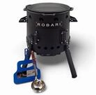 ROBARI Holzkohlegrill Utschak Set mit Kasan 15 L mit Pfannendeckel und Zubeh&ouml;r