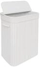 relaxdays W&auml;schekorb Bambus W&auml;schekorb mit Deckel, wei&szlig;, 72 L