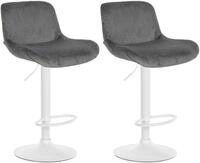 CLP Barhocker Solon (Set, 2 St., 2er), Samt- oder Stoffbezug, wei&szlig;es Metall