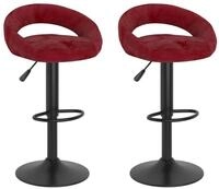 vidaXL Barhocker Barhocker 2 Stk. Weinrot Samt (2 St)