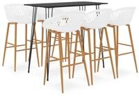 vidaXL Essgruppe 7-tlg. Bar-Set Schwarz und Wei&szlig;, (6-tlg)
