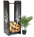 DanDiBo Kaminholzregal Innen Metall Schwarz 100 cm Kaminholzst&auml;nder 96428