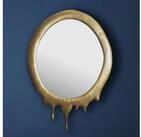 FINEBUY Wandspiegel Flurspiegel Oval Metall 50x71 cm Spiegel Flur H&auml;ngespiegel