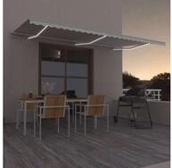 vidaXL Markise Markise Manuell Einziehbar mit LED 600x300 cm Creme