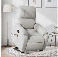 vidaXL Sessel vidaXL Massagesessel Aufstehhilfe Elektrisch Hellgrau...