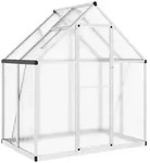 furnicato Gew&auml;chshaus Aluminium 169 x 114 x 195 cm in Silbern und Transparent