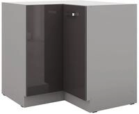 K&uuml;chen-Preisbombe Eckunterschrank 90x90 cm K&uuml;che Bianca Grey Grau Hochglanz