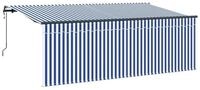 vidaXL Markise Einziehbare Markise Blau und Wei&szlig; 350 x 200 cm (1-St)