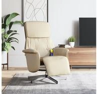 vidaXL Sessel vidaXL Massagesessel mit Fu&szlig;teil Creme Stoff