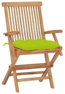 vidaXL Gartenstuhl, Outdoor St&uuml;hle mit Hellgr&uuml;nen Kissen 2 Stk. Massivholz...
