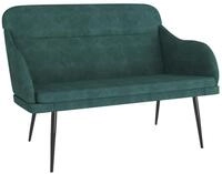 vidaXL Sitzbank, Bank Dunkelgr&uuml;n 110x76x80 cm Samt