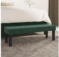 vidaXL Sitzbank 100 x 30 x 30 cm Sitzbank Dunkelgr&uuml;n 100x30x30 cm Samt