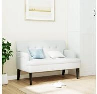 vidaXL Sitzbank, Sitzbank mit R&uuml;ckenlehne Wei&szlig; 112x65,5x75 cm Kunstleder