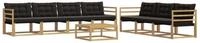 vidaXL Gartenlounge-Set Outdoor-Sofagarnitur 8 pcs Wei&szlig; und Schwarz, (8-tlg)