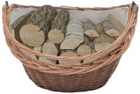 vidaXL Kaminholzkorb, Holzkorb mit Tragegriff 60 x 44 x 55 cm Natur Weide