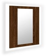 vidaXL Badezimmerspiegelschrank LED-Spiegelschrank Braun Eichen-Optik 40x12x45...