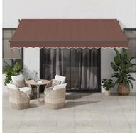 vidaXL Markise Markise Manuell mit LEDs Braun 400x300 cm