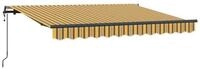 vidaXL Markise Einziehbare Markise Gelb und Grau 250 x 200 cm Stoff (1-St)