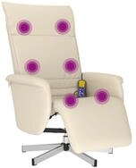 vidaXL Sessel Massagesessel mit Fu&szlig;teil Creme Kunstleder (1-St)