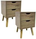 HTI-Living Nachttisch mit 2 Schubladen 2er-Set (Set, 2-St., 2 Nachttische),