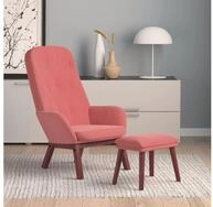 vidaXL Relaxsessel, Relaxsessel mit Hocker Rosa Samt