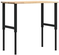 vidaXL Werkbank Werkbank 100x60x(71,5-98) cm Massivholz Eiche, (1-tlg)