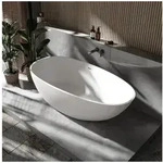 Bernstein Badewanne VELA 170 x 86 cm, Freistehende Badewanne Mineralguss matt...