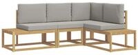 vidaXL Sofaelement Outdoor-Sofagarnitur 3 St&uuml;ck Wei&szlig; und Hellgrau Polyester...