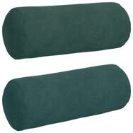 vidaXL Sitzauflage Bolsterkissen 2 St&uuml;ck Dunkelgr&uuml;n &Oslash; 15 x 40 cm Cordstoff,...