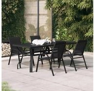 vidaXL Garten-Essgruppe 180 cm Tischlnge 5-tlg Garten-Essgruppe Schwarz...