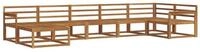 vidaXL Gartenlounge-Set Outdoor-Sofagarnitur 7 pcs Natur Massivholz, (7-tlg)