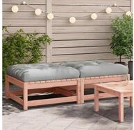 vidaXL Gartenlounge-Set vidaXL Gartenhocker mit Kissen 2 Stk. Massivholz...