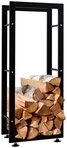 CLP Kaminholzregal Keri V2, BxTxH:40x25x100 cm, schwarzes Metall