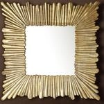 FINEBUY Wandspiegel 75x75 cm Design H&auml;ngespiegel Gold Aluminium Quadratisch...