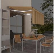 vidaXL Markise Markise Automatisch mit Rollo LED Windsensor 3,5x2,5m Gelb Wei&szlig;