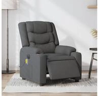 vidaXL Sessel vidaXL Massagesessel Elektrisch Dunkelgrau Stoff
