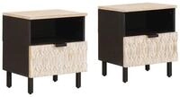 vidaXL Nachttisch Nachttisch 2 pcs Wei&szlig; 40 x 33 x 46 cm Massivholz (2-St)