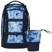 Satch Schulranzen Schulrucksack-Set PACK Blurry Sky 2-teilig (2-teilig), ergonomisch,
