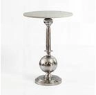 Wohnling Beistelltisch WL7.713 Couchtisch Rund 40x40cm Silber Sofatisch
