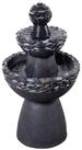 Teamson Home Gartenbrunnen 3-stufiger Sockel-Gartenbrunnen in Steinoptik mit LED,