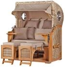 bene living Strandkorb Ammersee 2-Sitzer Teak - PE shell - Modell 510, BxTxH: