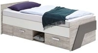 Lomadox Jugendbett LEEDS-10, Sandeiche Nb./wei&szlig;/Lava 96x69,5x204,5 cm