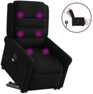 vidaXL Massagesessel, Elektrischer Massagesessel mit Aufstehhilfe Schwarz Stoff