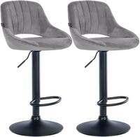 CLP Barhocker Milet Samt (Set, 2er), Samtbez&uuml;ge, h&ouml;henverstellbar, drehbar