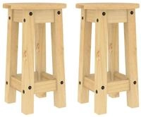 vidaXL Essgruppe Barhocker 2 Stk. Massivholz Kiefer, (1-tlg)