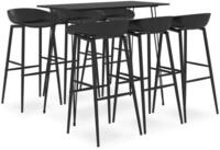vidaXL Essgruppe 7-tlg. Bar-Set Schwarz, (6-tlg)