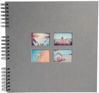 EXACOMPTA Fotoalbum Spiralfotoalbum MILANO 32x32 cm, 60 schwarze Seiten - Grau -