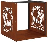 vidaXL Kaminholzregal Brennholzregal 40x40x40 cm Wetterfester Stahl,...