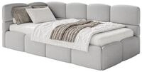 Selsey Jugendbett CLOUDY, mit Lattenrost, Bettkasten und Eck-Kopfteil, Boucl&eacute;,